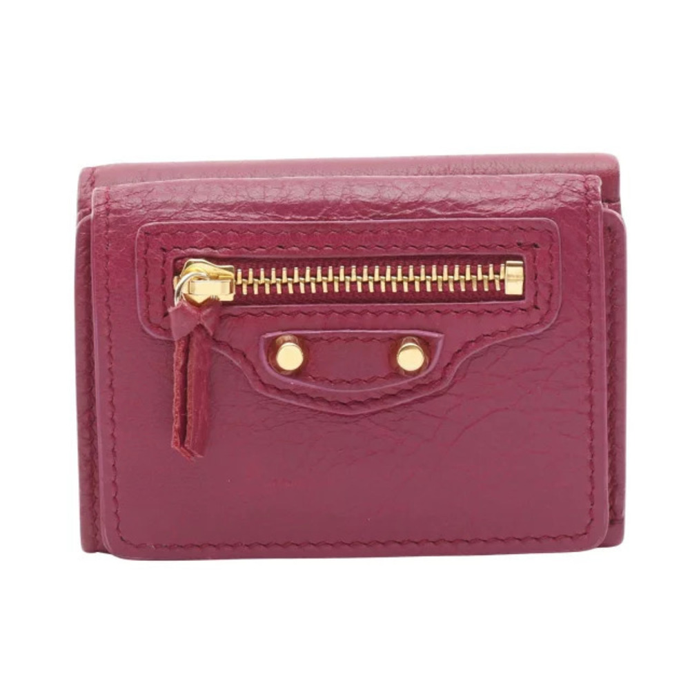 Balenciaga Wallet Tri fold Leather Pink